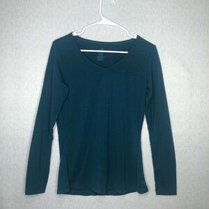 Woolx Layla V-Neck LS Top M Lightweight Breathable Merino Wool Quick Dry FLAW